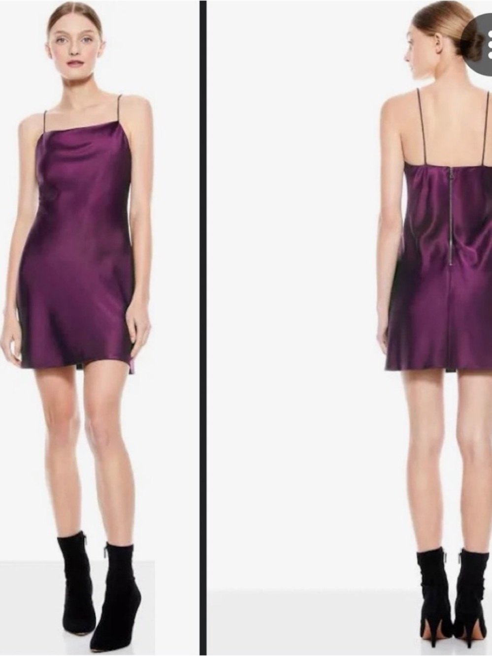 Alice and Olivia plum harmony slip dress